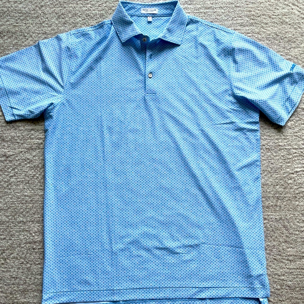 Peter Millar Polo, Mens size Large, Light Blue